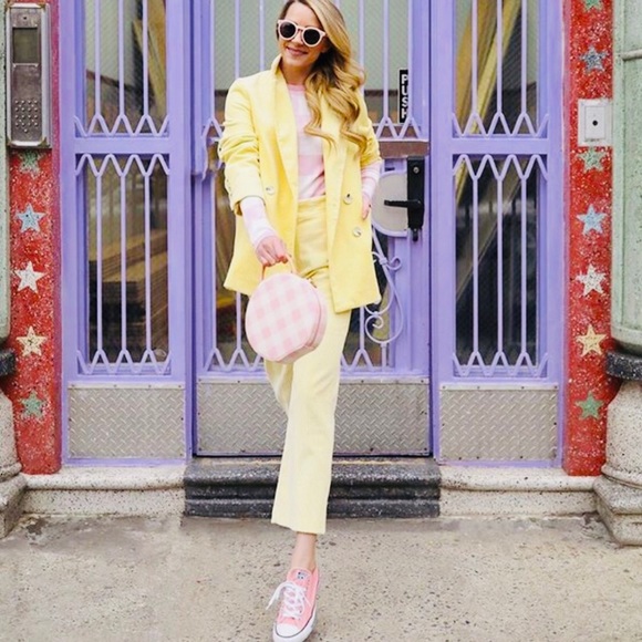 Zara Other - Zara Pastel Yellow Corduroy Pants Suit